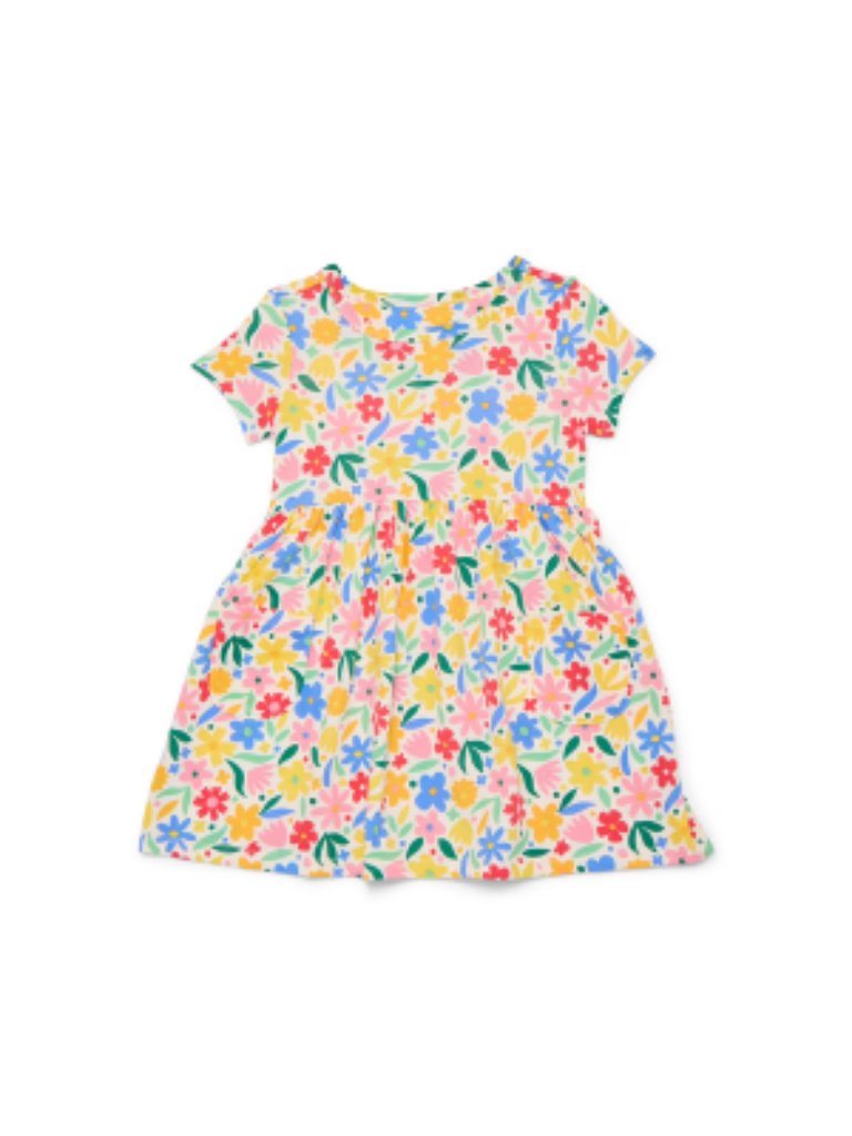 Wonder Nation Baby And Toddler Girls Play Dress With Short Sleeves, Sizes 0/3m-5